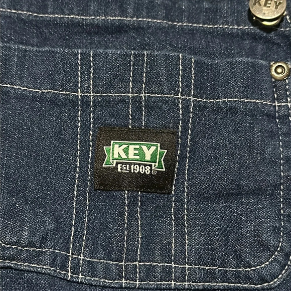 Key toddler bib overalls size 3T indigo denim enzyme wash - Picture 3 of 4